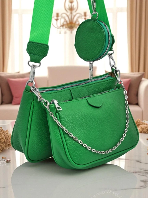Жіноча сумка Pola Verde – зелена, екологічна шкіра, 3в1, стильна