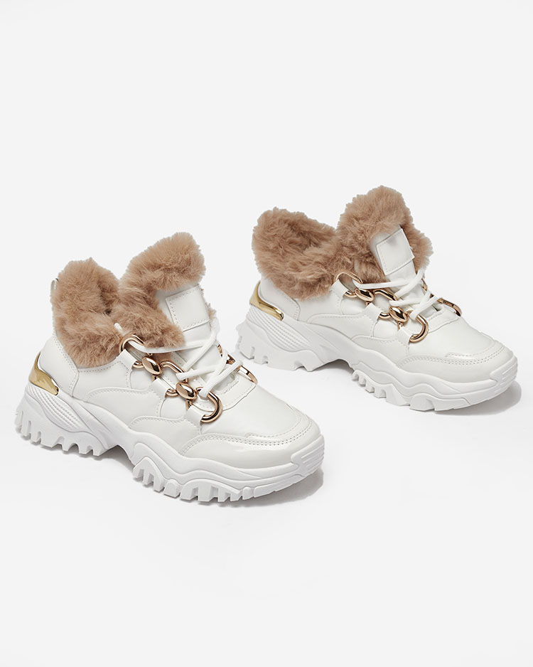 Royalfashion White Carucca zateplené dámské tenisky