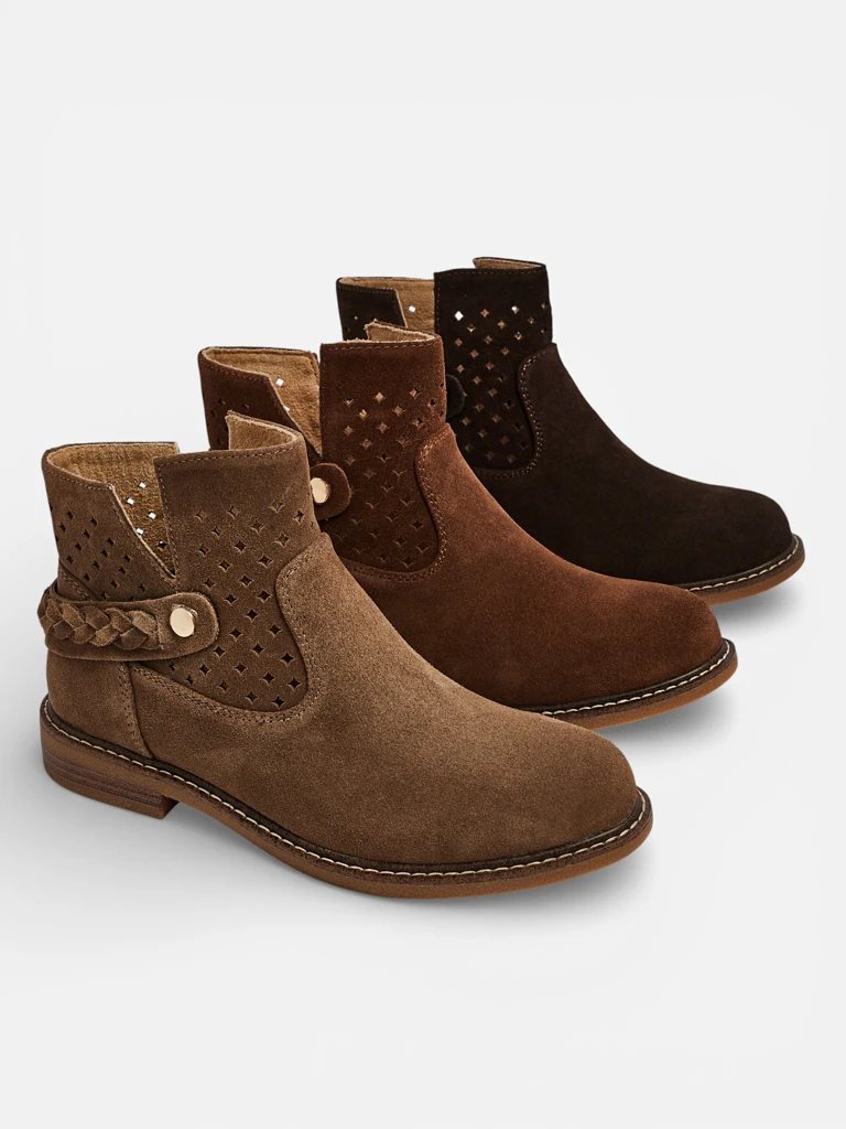 Ažurové dámské boty z přírodní kůže Unimi