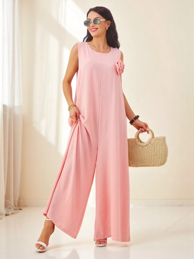 Atena Rosa Palazzo – elegantní overal na ramínkách z viskózové tkaniny