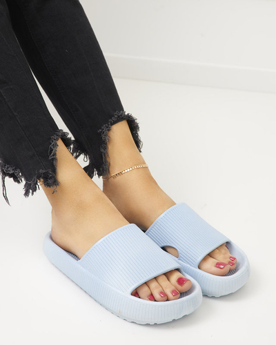 Сині гумові шльопанці з тисненням Olinda