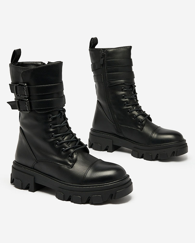 Жіночі черевики-баггі з екошкіри Royalfashion чорного кольору Faserti