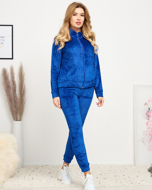 Класичний жіночий спортивний костюм з підкладкою кобальтового кольору - Одяг
