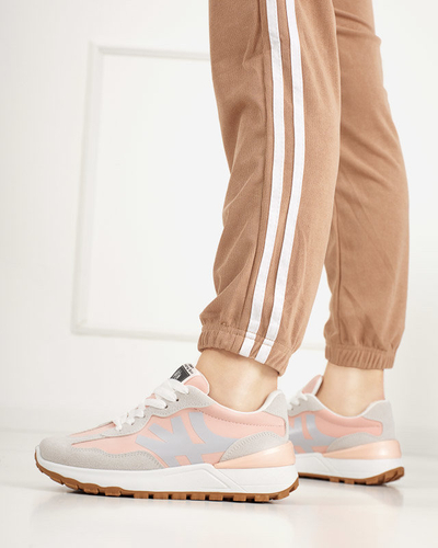 Рожеві жіночі кросівки з сірими вставками Narisa