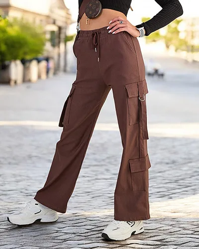 Royalfashion Dámské látkové bojové kalhoty