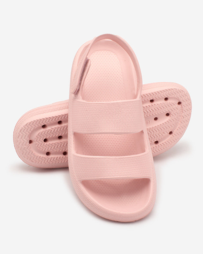 Royalfashion Světle růžové dětské gumové sandály na suchý zip Flexi Steps