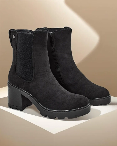 Royalfashion Dámské kotníkové boty z eko-suede na opatku Weggis