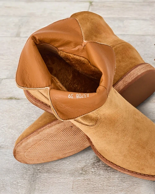 Ботфорти Royalfashion у ковбойському стилі на прихований клиновий каблук Blueston