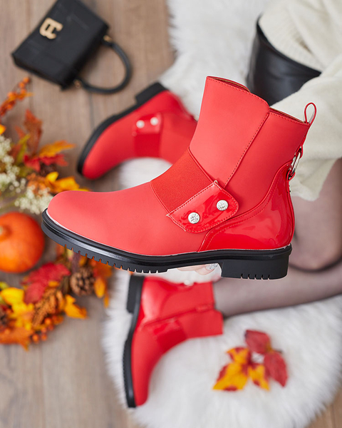 Royalfashion Červené matné dámské kozačky Setipfa