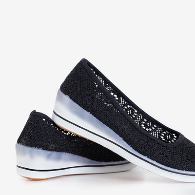 Černé dámské baleríny na nízkém klínku Olimpia - Boty