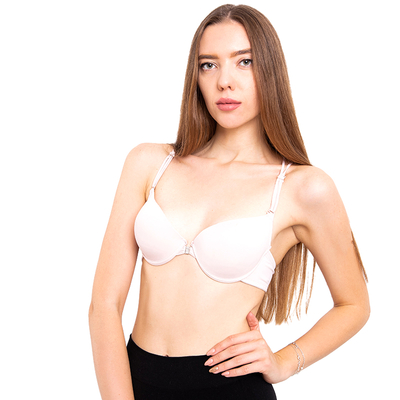 Světle růžová dámská push -up podprsenka bez zapínání - Spodní prádlo