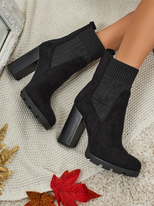 Ботильйони жіночі еко замшеві на каблуці Vansoria