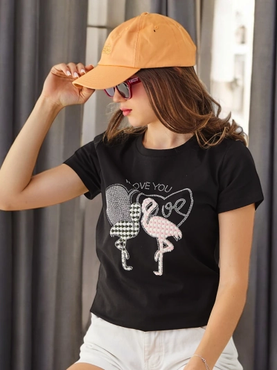 Royalfashion бавовняна жіноча футболка Flaming Love