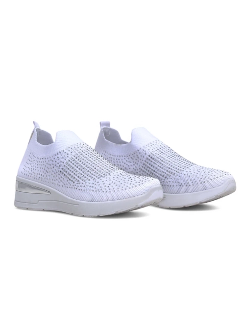 Королівська мода Жіночі снікери на платформі зі стразами Qelavise