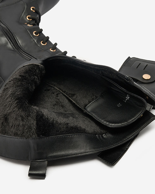 Royalfashion Чорні жіночі високі чоботи Vetera