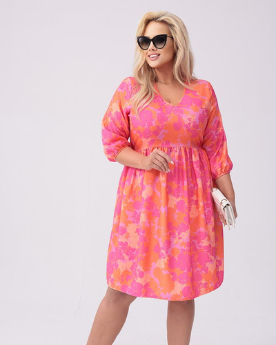 Royalfashion Dámské šaty nad kolena s potiskem PLUS SIZE