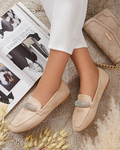 Royalfashion Dámské mokasíny eko semiš Rellpes