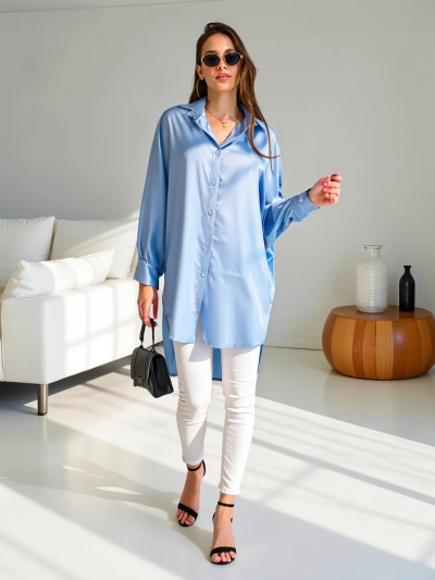 Royalfashion Dlouhá oversized košile pro ženy