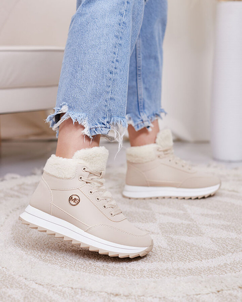 Royalfashion Dámská zateplená sportovní obuv v béžové barvě Cerrto