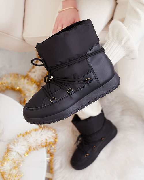 Royalfashion Жіночі снігоходи на шнурівці чорного кольору Iredas