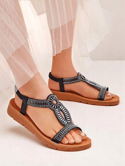 Royalfashion Dámské sandály s ozdobnými pásky Ava Shine