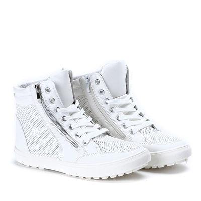 Białe sneakersy na płaskiej podeszwie Coletta- Obuwie