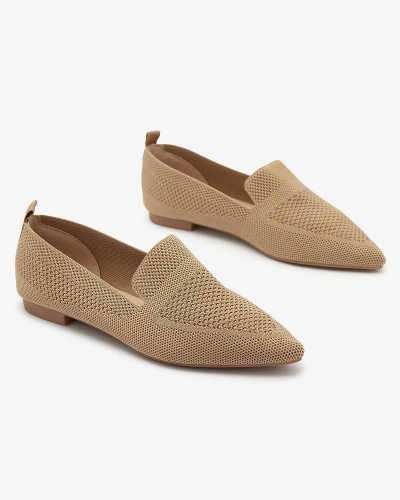Dámské látkové baleríny ve světle hnědé barvě Aqsak- Obuv