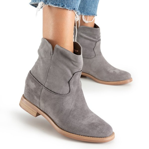 Сірі жіночі черевики на прихованій танкетці Terband