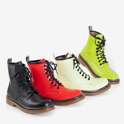 Червоні жіночі черевики-воркери на шнурівці Ormella - Взуття