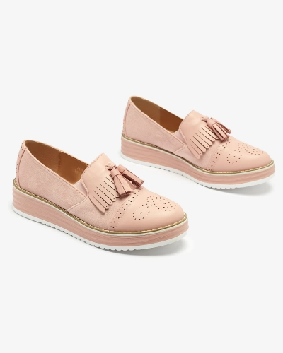 Рожеві жіночі напівчеревики на низьких підборах Veolita- Взуття