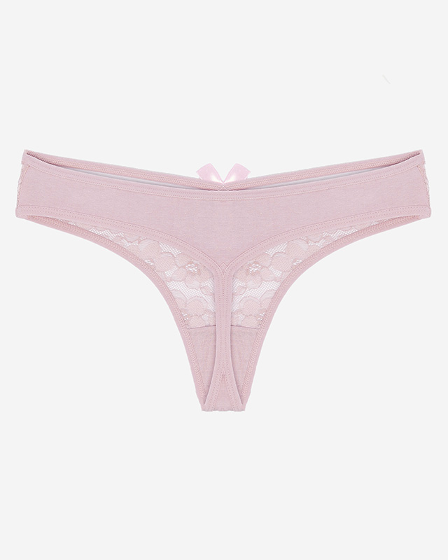 Světle růžové krajkové kalhotky tanga pro ženy- Spodní prádlo