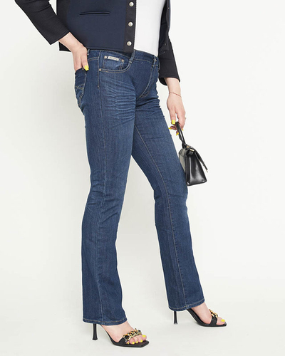 Dámské rovné džíny v tmavě modré PLUS SIZE - Oblečení