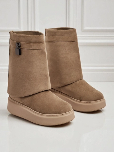 Krátké boty a'la sněhule dámské s připínacím svrškem Elizze