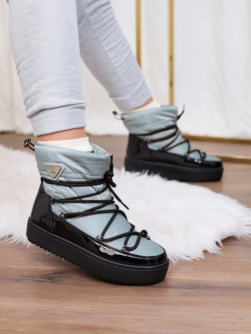 Royalfashion Жіночі черевики-сліпони a'la снігоступи сині Vevnose