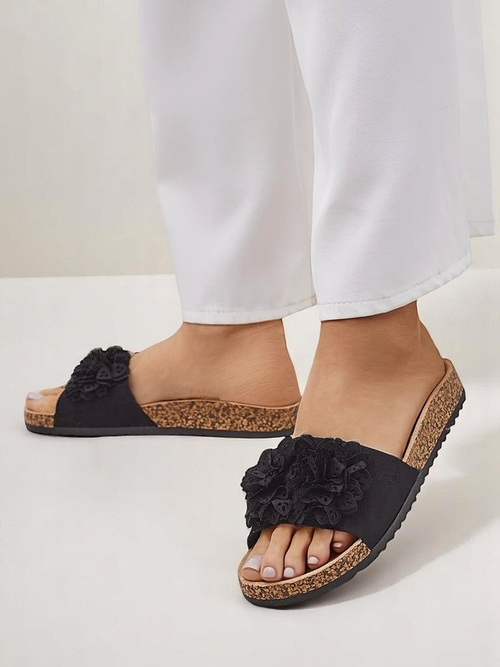 Royalfashion жіночі шльопанці з квітковими акцентами Occes