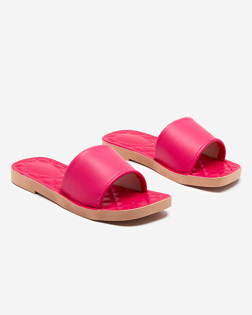 Шльопанці кольору фуксія зі стьобаною устілкою Parekis
