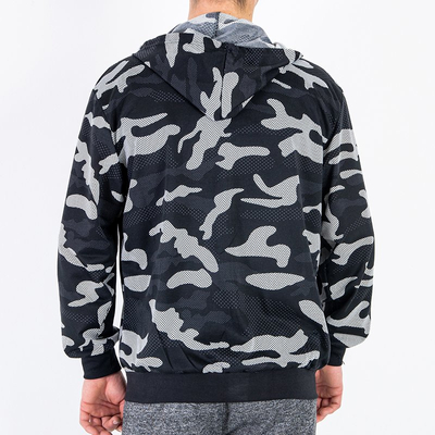 Чорний чоловічий світшот в стилі камуфляж - Одяг