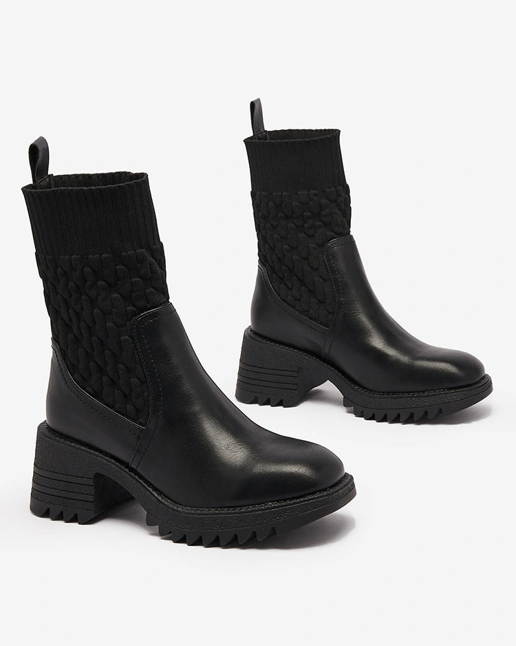 Royalfashion Černé dámské kozačky Acigog na plochém podpatku