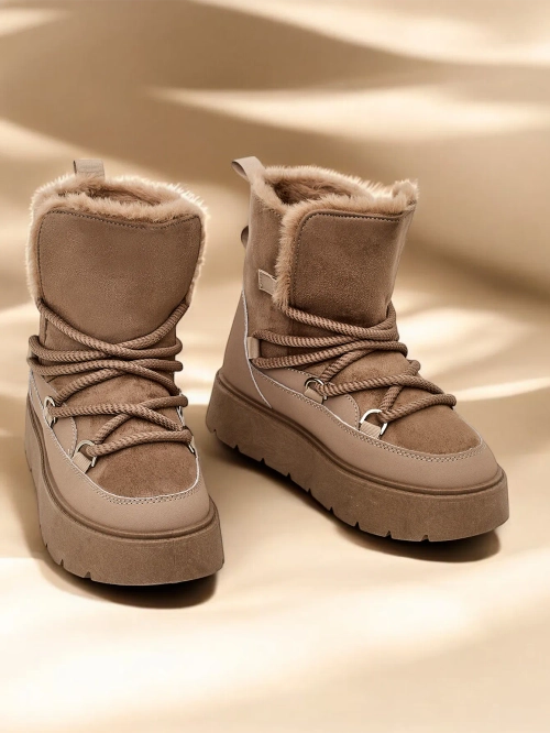 Жіночі сніжні чоботи з шнурівкою Royalfashion Liloz