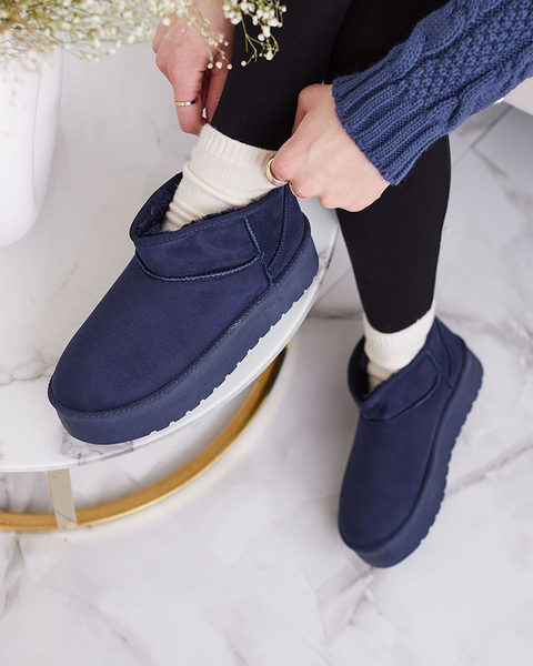 Royalfashion Navy blue krátké dámské boty a'la snow boots Teritsi