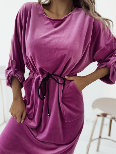 Жіноча сукня міді кольору фуксії Royalfashion
