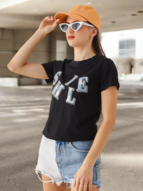 Royalfashion Жіноча бавовняна блузка з написом