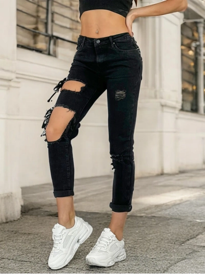 Royalfashion Жіночі джинсові штани для мами