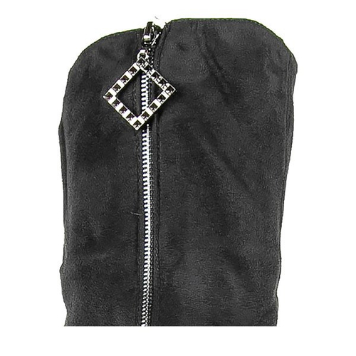 Чорні ботфорти з еко-замші на вищому каблуці Slavonea - Взуття