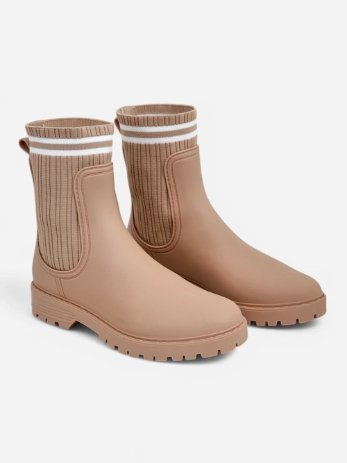 Royalfashion жіночі гумові чоботи з підвищеним текстильним вставкою Scarlesa