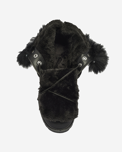 Класичні жіночі черевики а-ля траппер чорного кольору Lausa- Footwear