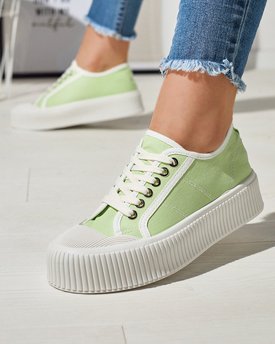 Zelené dámské tenisky na pevné podrážce Ozerika - Obuv