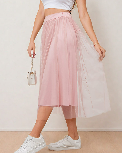 Royalfashion Жіноча двошарова спідниця міді