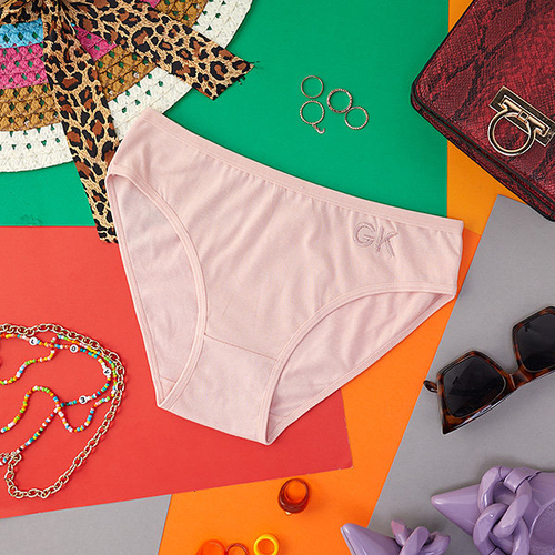 Світло-рожеві бавовняні жіночі труси, труси - Нижня білизна