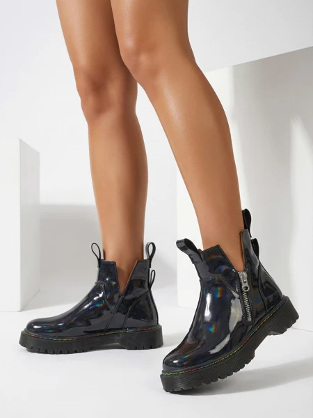 Жіночі Ботильйони Diana Чорні Шкіряні Елегантні на Осінь